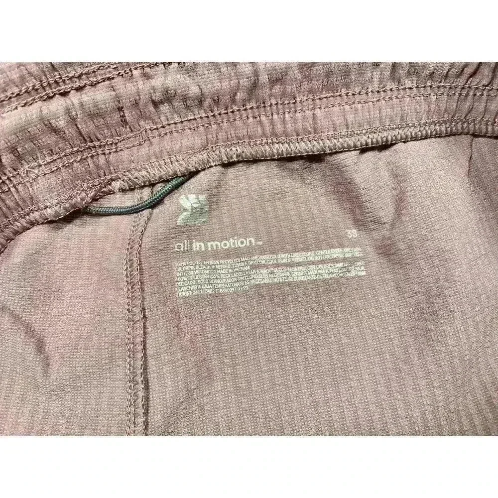 All in Motion Seersucker Shorts Men's Sz 38 Purple Zip Pockets Moisture Wick NEW